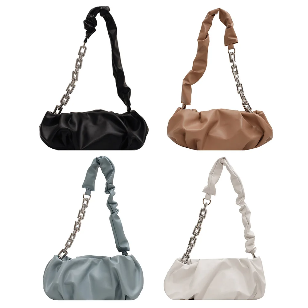 Casual Ladies Thick Chain Small Cloud Handbags Purse Fashion Women PU Leather Solid Color Pleated Shoulder Underarm Bag
Casual Ladies Thick Chain Small Cloud Handbags Purse Fashion Women PU Leather Solid Color Pleated Shoulder Underarm Bag
