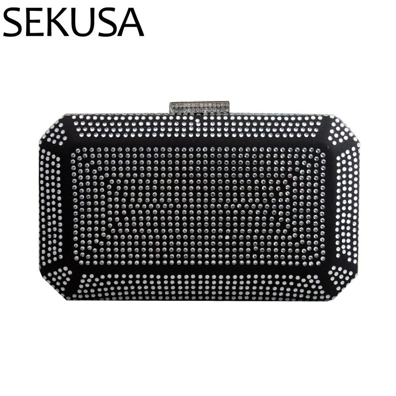 SEKUSA Rhinestones women evening bags small party wedding chain day clutches with diamonds metal purse
SEKUSA Rhinestones women evening bags small party wedding chain day clutches with diamonds metal purse