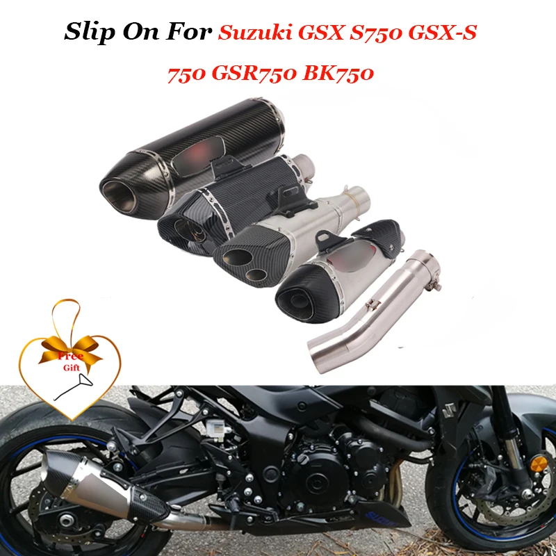 

Slip on выхлопных газов для GSX S750 GSX-S 750 2018 2019 мотоцикл выхлопной изменить углеродного дБ убийца Yoshimura глушитель выхлопной трубы побег средняя Со...