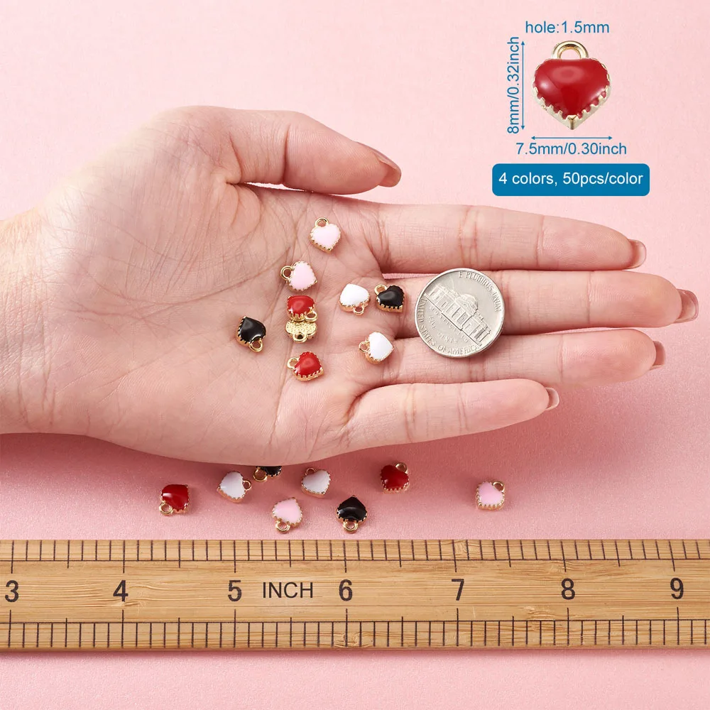 200pcs Alloy Enamel Heart Charms Pendants for necklace jewelry making DIY Decor Accessories Mixed Color
200pcs Alloy Enamel Heart Charms Pendants for necklace jewelry making DIY Decor Accessories Mixed Color