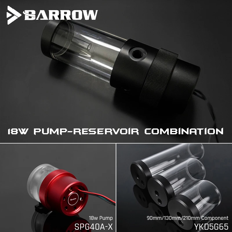 

Barrow SPG40A-X, 18 Вт комбинированные насосы PWM, Wite резервуары, комбинированный резервуар насоса, 90/130 / 210 мм Компонент резервуара