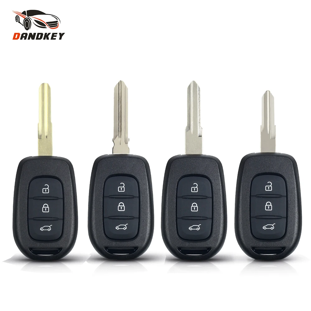 

Dandkey 10pcs For Renault Duster Sandero Logan Clio Laguna Scenic Fob 3 Buttons Replacement Remote Car Key Shell Blank Case