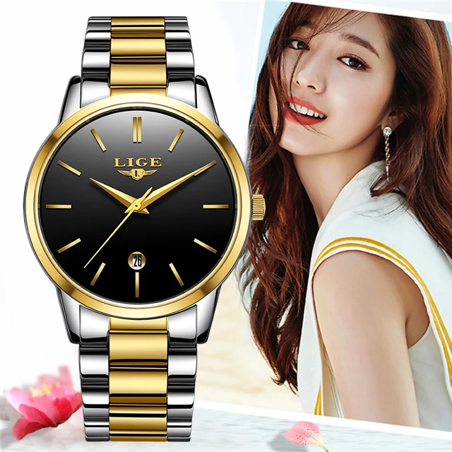 LIGE 2020 New Fashion Gold Watch Women Watches Ladies Creative Steel Women's Bracelet Watches Female Gift Clock Relogio Feminino 
LIGE 2020 New Fashion Gold Watch Women Watches Ladies Creative Steel Women's Bracelet Watches Female Gift Clock Relogio Feminino