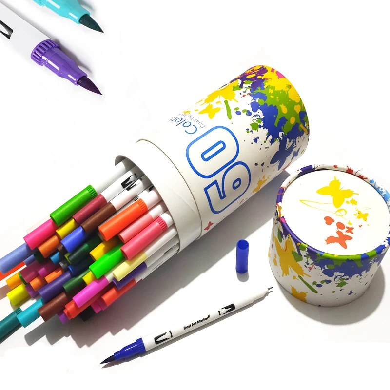 24-60 Colors Art Markers Pens Drawing Painting FineLiner Dual Tips Brush Pen for Watercolor Calligraphy Sketching Art Supplies
24-60 Colors Art Markers Pens Drawing Painting FineLiner Dual Tips Brush Pen for Watercolor Calligraphy Sketching Art Supplies