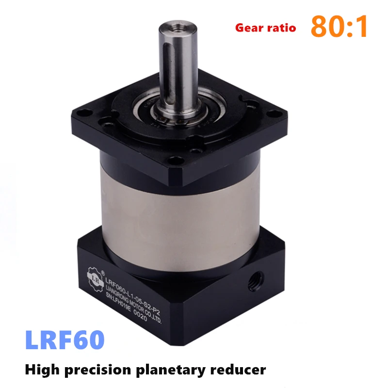 High Precision Planetary Reducer Ratio 80:1 Gearbox, Max Input 8000rmp, Output Torque 70N.m for NEMA24 60mm Servo Motor LRF60-80
High Precision Planetary Reducer Ratio 80:1 Gearbox, Max Input 8000rmp, Output Torque 70N.m for NEMA24 60mm Servo Motor LRF60-80