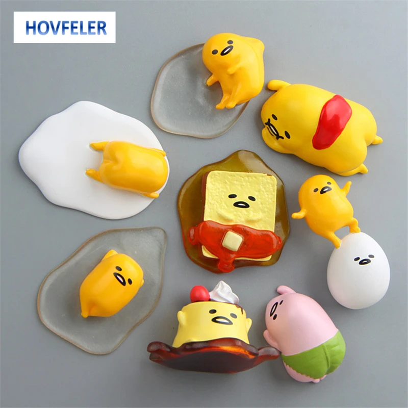 

Japanese Lazy Egg Fridge Magnets Creative Model Figures Toys Figurines Refrigerator Pastes Home Decor Kids Gifts