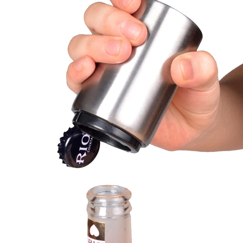 Automatic Stainless Steel Beer Bottle Opener Magnet Juice Drinking Cap Openers Kitchen Gadget Cooking Bar Tools
Automatic Stainless Steel Beer Bottle Opener Magnet Juice Drinking Cap Openers Kitchen Gadget Cooking Bar Tools