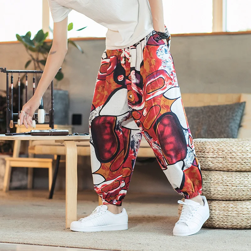 Vintage Loose Floral Printed Mens Harem Pants Cotton Linen Drawstring Harajuku Plus Size 5XL Personality Casual Men Sweatpants
Vintage Loose Floral Printed Mens Harem Pants Cotton Linen Drawstring Harajuku Plus Size 5XL Personality Casual Men Sweatpants