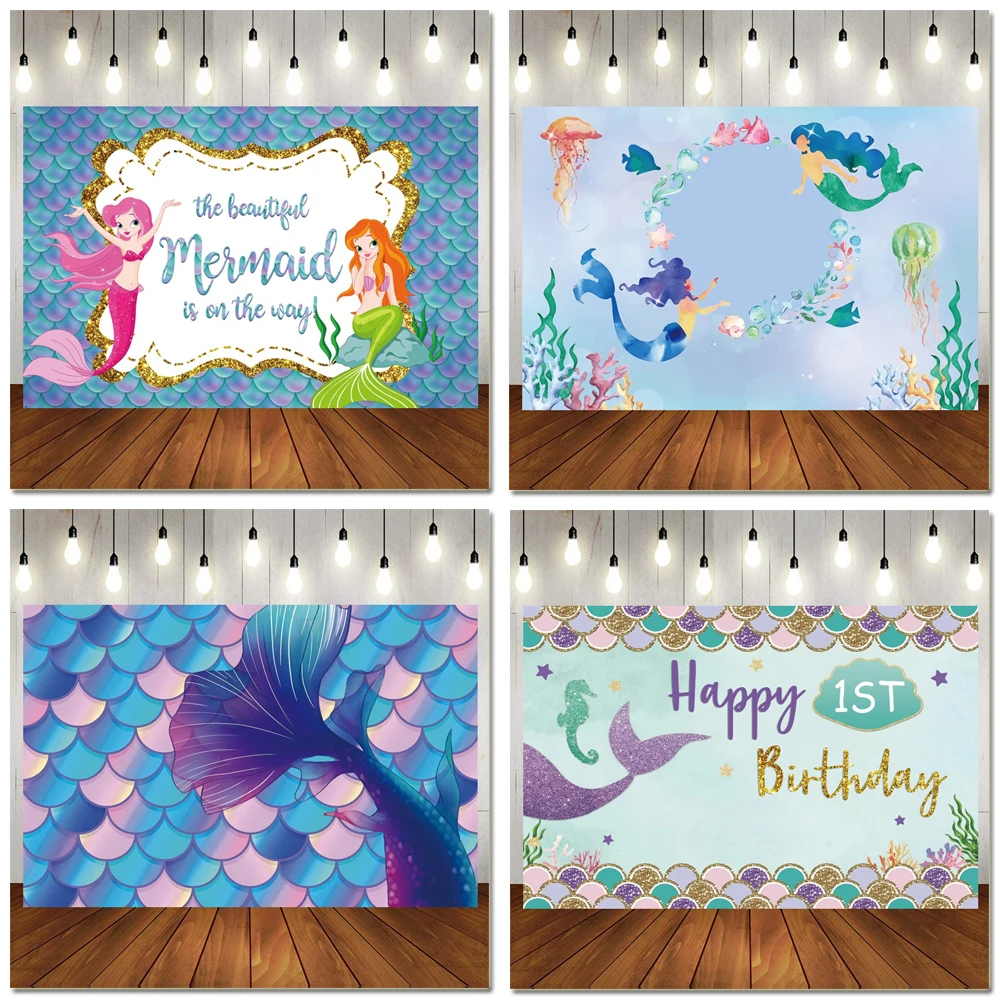 Cartoon Mermaid Tail Birthday Party Baby Child Family Shoot Vinyl Poster Photography Backdrop Photo Background Photo Studio
Cartoon Mermaid Tail Birthday Party Baby Child Family Shoot Vinyl Poster Photography Backdrop Photo Background Photo Studio