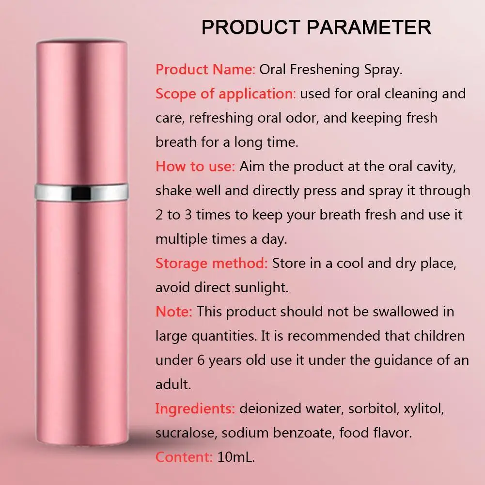 10ml Portable Oral Freshening Spray Breath Freshener Deodorant Breath Removal Persistent Breath Spray Supplies Male And Female
10ml Portable Oral Freshening Spray Breath Freshener Deodorant Breath Removal Persistent Breath Spray Supplies Male And Female