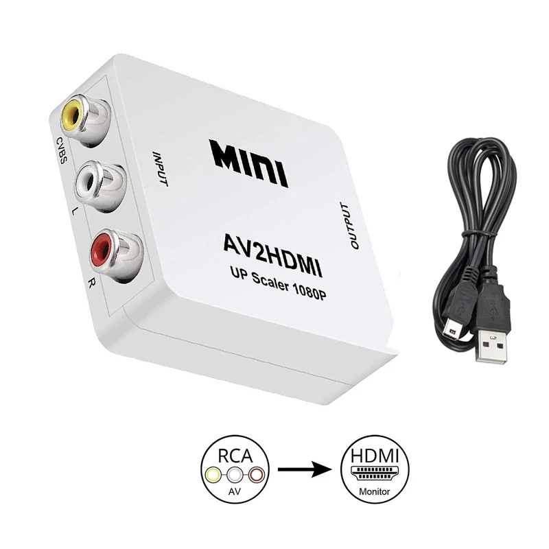 Адаптер, совместимый с RCA/AV CVBS к HDMI, скалер, 1080P, видеоконвертер, мини AV2HD приставка для NTSC PAL HDTV проектора, ТВ-приставка, DVD
Адаптер, совместимый с RCA/AV CVBS к HDMI, скалер, 1080P, видеоконвертер, мини AV2HD приставка для NTSC PAL HDTV проектора, ТВ-приставка, DVD