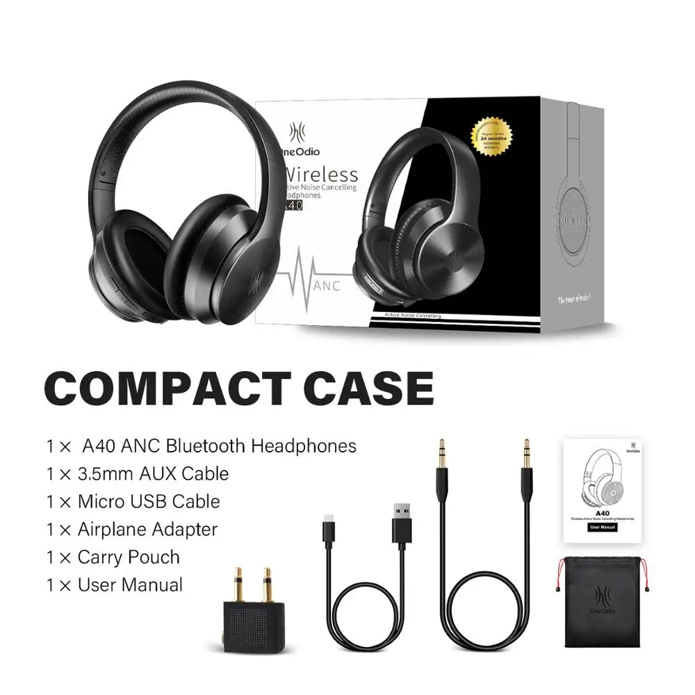 Oneodio A40 ANC Bluetooth Headphones Active Noise Cancelling Wireless Headset Foldable Bass Earphones With Microphone For Music
Oneodio A40 ANC Bluetooth Headphones Active Noise Cancelling Wireless Headset Foldable Bass Earphones With Microphone For Music