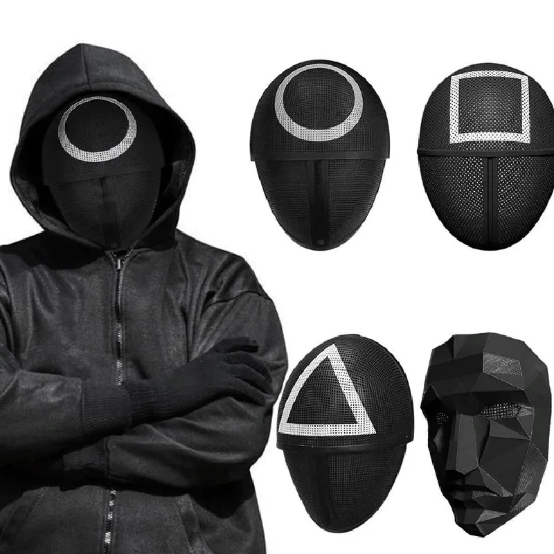 2021 New Squid Game Mask COS Pretends To Play The Korean TV Series Square Circle Triangle Plastic Helmet Masks Halloween
2021 New Squid Game Mask COS Pretends To Play The Korean TV Series Square Circle Triangle Plastic Helmet Masks Halloween