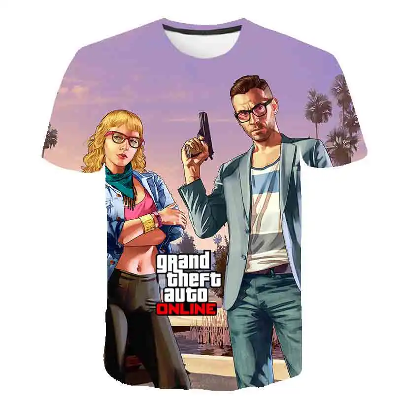 2021 GTA 5 Game Quality 3D Short Sleeve T-shirt Boy Girl Children Kid Clothing Colorful Street Hot Fight GTA 5 Boys Clothing
2021 GTA 5 Game Quality 3D Short Sleeve T-shirt Boy Girl Children Kid Clothing Colorful Street Hot Fight GTA 5 Boys Clothing
