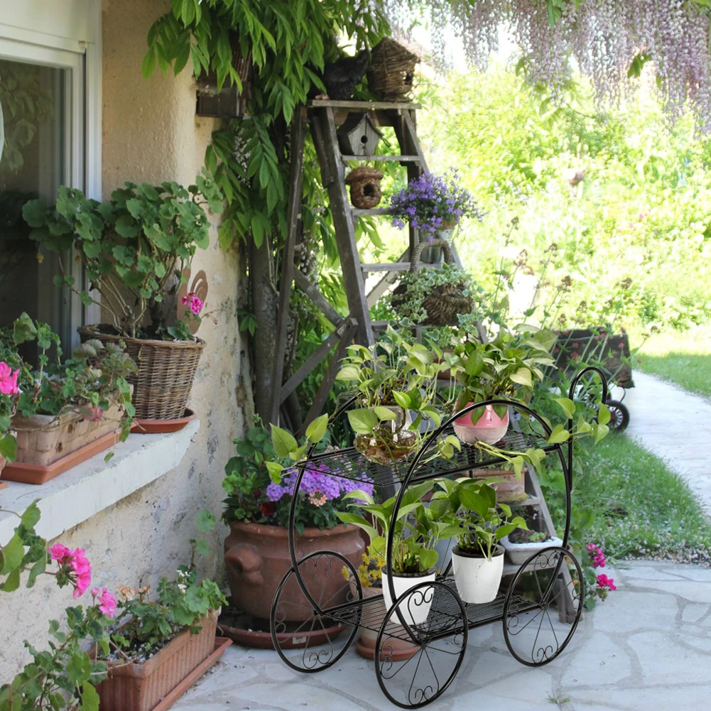 2 Layers Flower Garden Cart Shape Plant Pot Square Stand Artwork with Handle Decoration for Indoor Outdoor 59.94 x 34.8cm
2 Layers Flower Garden Cart Shape Plant Pot Square Stand Artwork with Handle Decoration for Indoor Outdoor 59.94 x 34.8cm