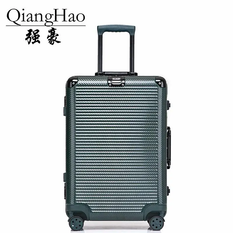 

QiangHao 20" 24" 26" 28" PC VS Aluminum Frame Travel Trolley Luggage Spinner Carry On Cabin Rolling Hardside Luggage Suitcase