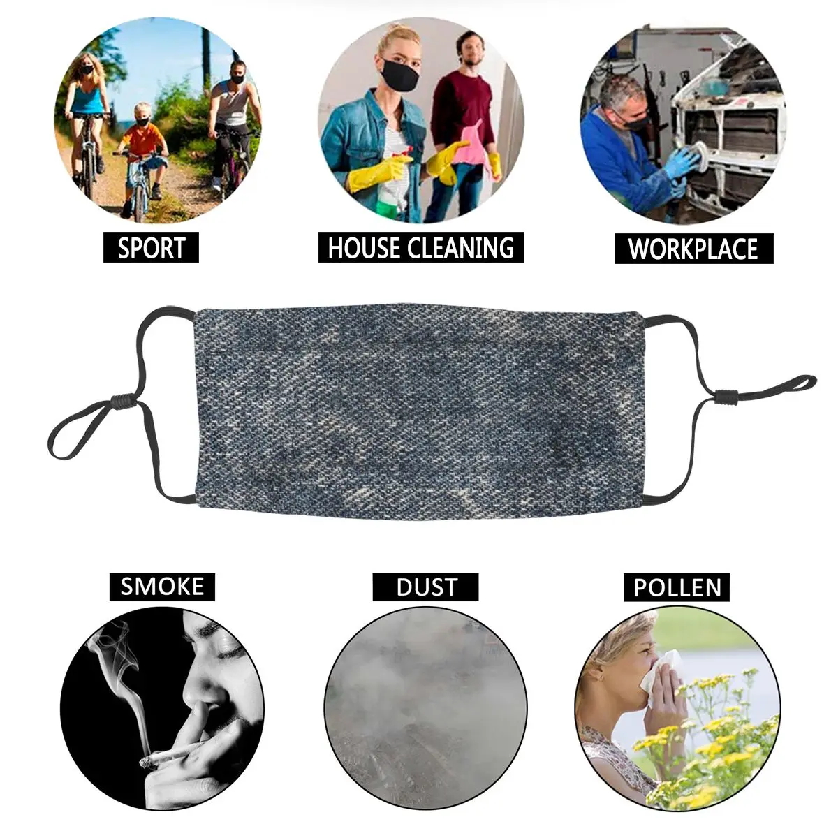 Rough Denim Collection Adult Reusable Face Mask Pattern Anti Haze Anti Dust Protection Cover Respirator Mouth Muffle
Rough Denim Collection Adult Reusable Face Mask Pattern Anti Haze Anti Dust Protection Cover Respirator Mouth Muffle