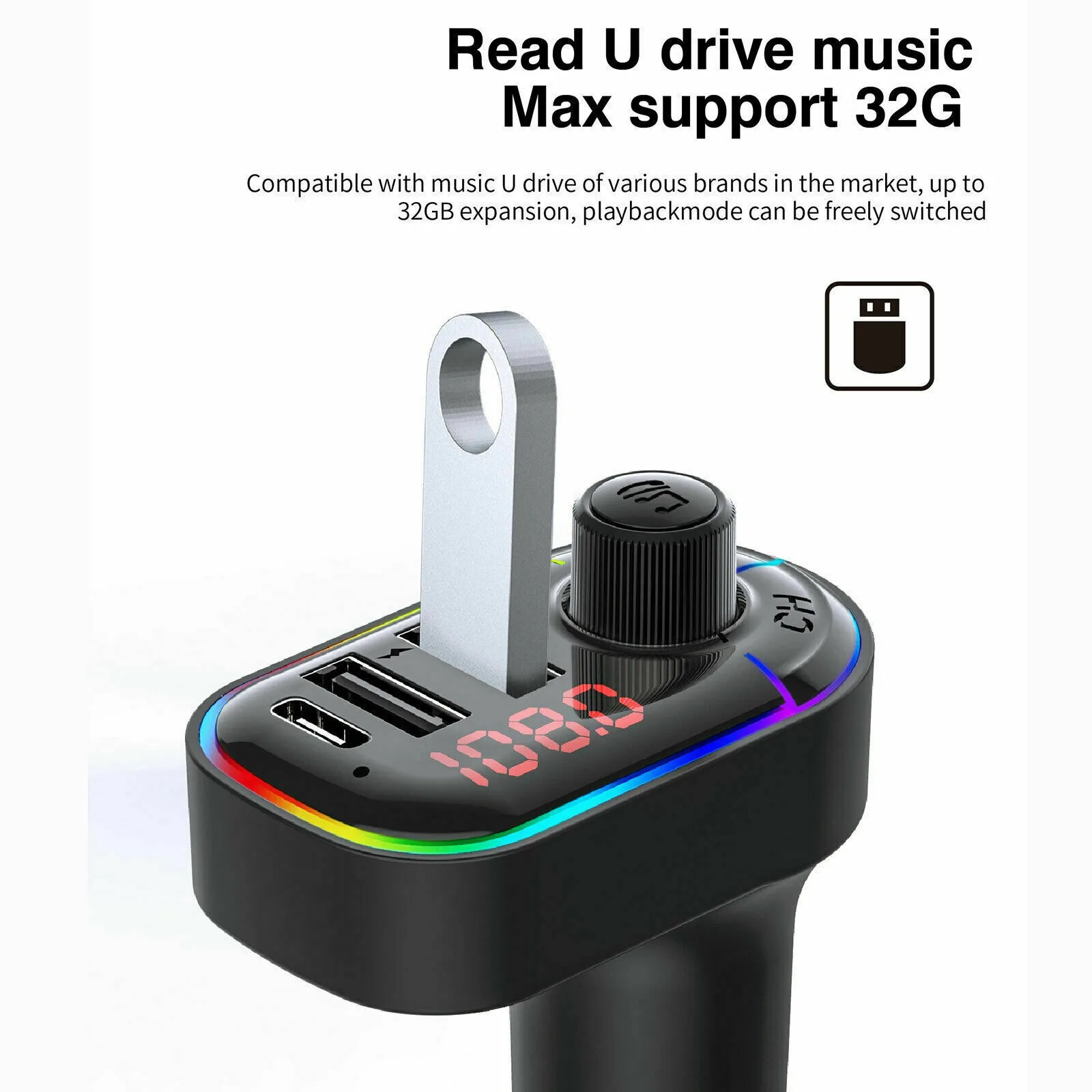 12V ~ 24V Bluetooth 5.0 FM Transmitter 1x User Manual 5V / 3.1A 87.5MHz-108.0MHz Adapter
12V ~ 24V Bluetooth 5.0 FM Transmitter 1x User Manual 5V / 3.1A 87.5MHz-108.0MHz Adapter
