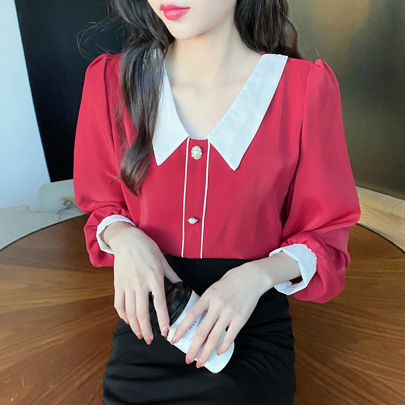 2021 Fall Full Sleeve Women's Shirt Korean Patchwork Peter Pan Collar Blouse Ladies Elegant Loose Vintage Tops Female
2021 Fall Full Sleeve Women's Shirt Korean Patchwork Peter Pan Collar Blouse Ladies Elegant Loose Vintage Tops Female
