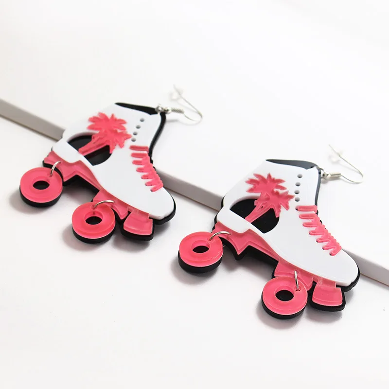 New Fashion Cute Pink Ice Skates Drop Earrings For Women Girl Acrylic Coconut Tree Cool Punk Roller Skates Earring Jewelry Gifts
New Fashion Cute Pink Ice Skates Drop Earrings For Women Girl Acrylic Coconut Tree Cool Punk Roller Skates Earring Jewelry Gifts