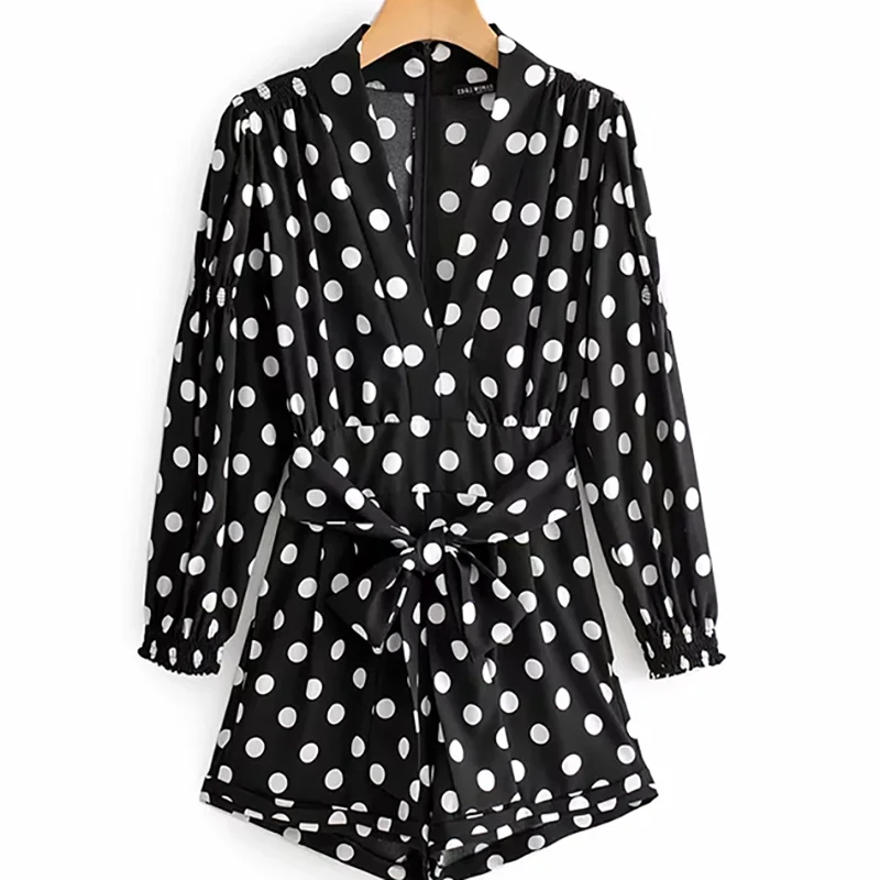 Fashion Za Black Playsuits 2020 Summer Vintage Long Sleeve High Waist with Belt Short Jumpsuit Femme Print Chic Women Polka Dot
Fashion Za Black Playsuits 2020 Summer Vintage Long Sleeve High Waist with Belt Short Jumpsuit Femme Print Chic Women Polka Dot