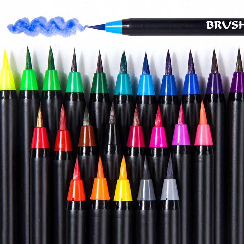 Brush Pens 24 &12colors Soft Painting Pens Water-based Ink Pen Set With Flexible Fiber Brush Tips For Kids Beginner Drawing Pen
Brush Pens 24 &12colors Soft Painting Pens Water-based Ink Pen Set With Flexible Fiber Brush Tips For Kids Beginner Drawing Pen
