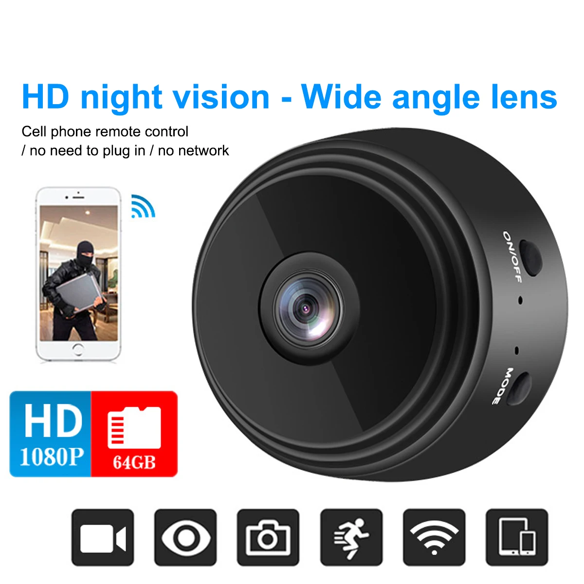 A9 Mini Camera 1080P HD ip Security Camera Night Version High-definition Wireless Camcorders surveillance cameras With Wifi
A9 Mini Camera 1080P HD ip Security Camera Night Version High-definition Wireless Camcorders surveillance cameras With Wifi