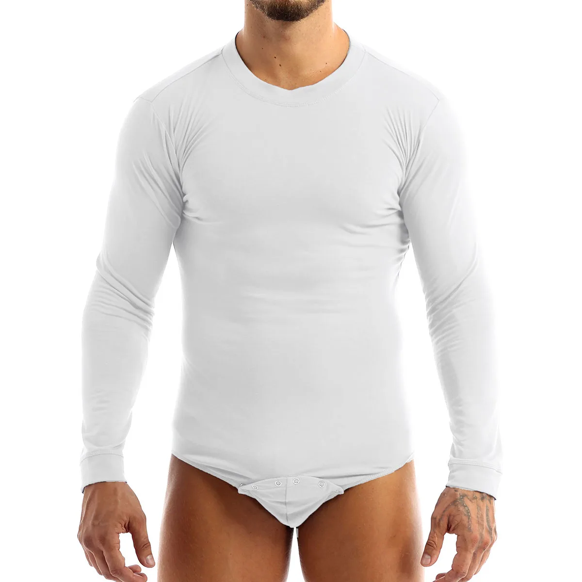 Men Adult One-Piece Lingerie Romper Pajamas Round Neck Long Sleeves Pressed Crotch T-Shirt Bodysuit Jumpsuit Sleepwear Nightwear
Men Adult One-Piece Lingerie Romper Pajamas Round Neck Long Sleeves Pressed Crotch T-Shirt Bodysuit Jumpsuit Sleepwear Nightwear