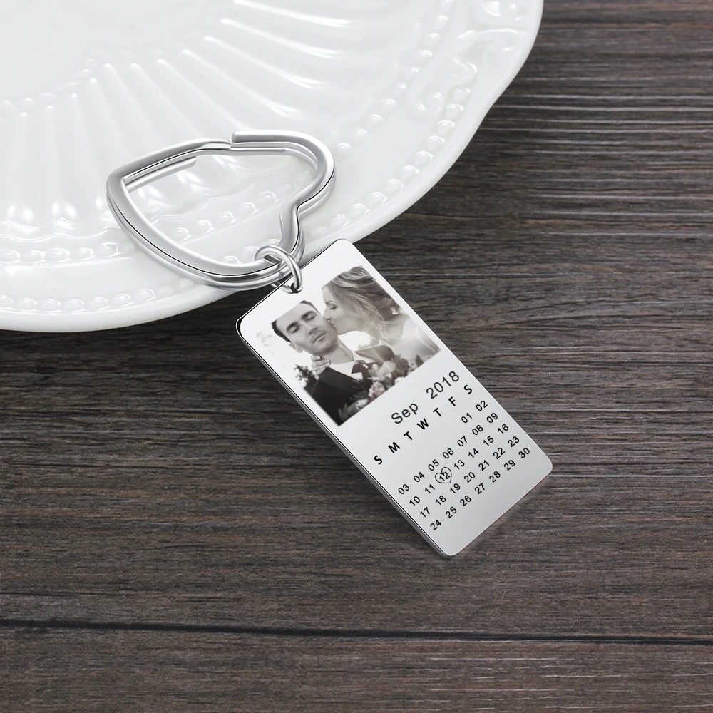 Personalized Photo Calendar Keychain with Heart Date Stainless Steel Custom Keyrings Memorial Gift for Him Her
Personalized Photo Calendar Keychain with Heart Date Stainless Steel Custom Keyrings Memorial Gift for Him Her