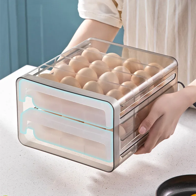 Egg Carton 2 Layer with Handle Transparent Preservation Case Drawer Type Egg Box Home Kitchen Storage Refrigerator Organizer
Egg Carton 2 Layer with Handle Transparent Preservation Case Drawer Type Egg Box Home Kitchen Storage Refrigerator Organizer
