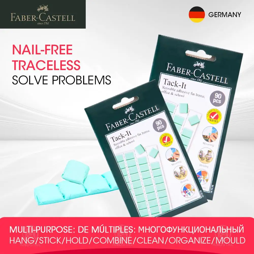 Многофункциональная клейкая глина Faber-Castell Tack-It Нетоксичная многоразовая Съемная