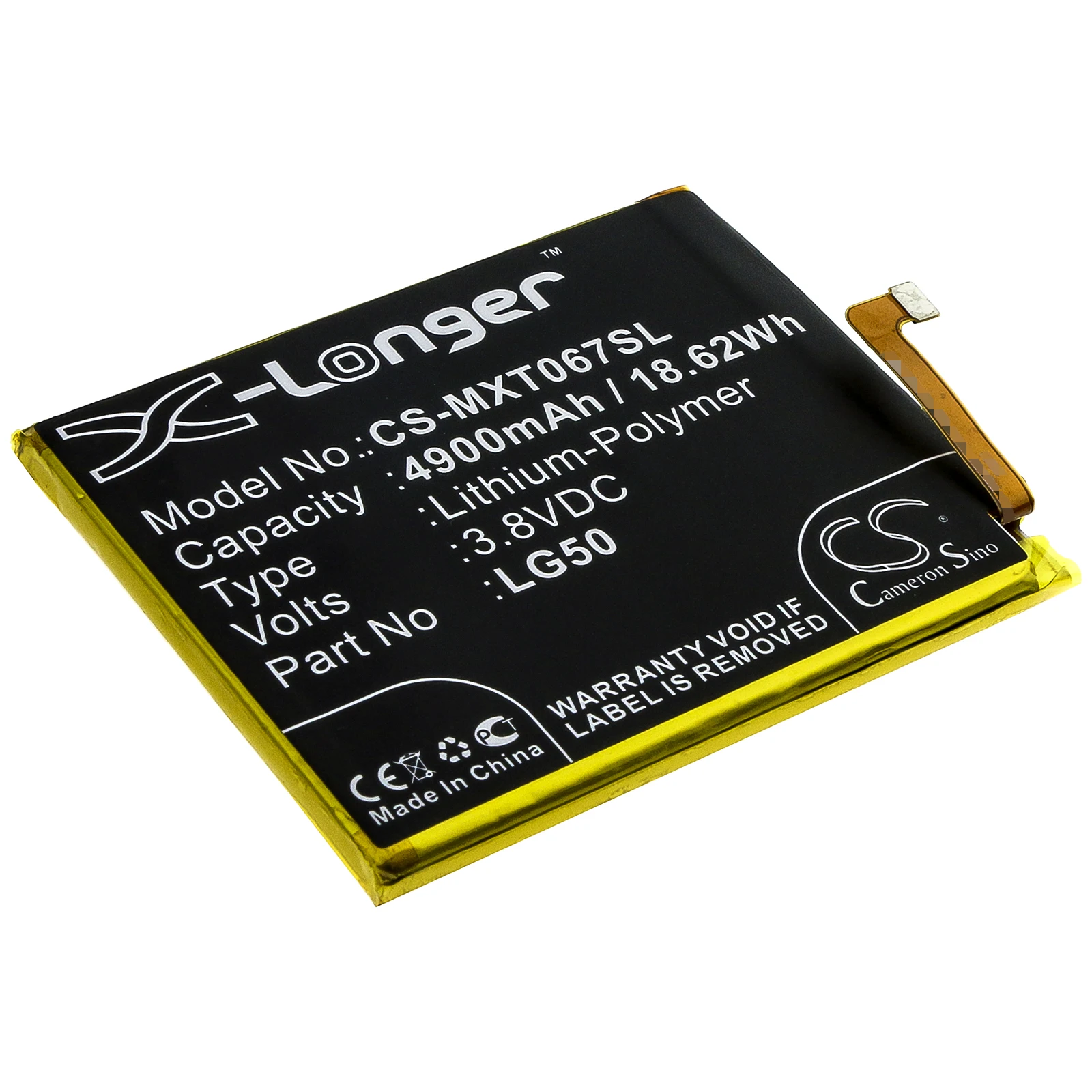 CS 4900mAh / 18.62Wh battery for Motorola One Fusion Plus, XT2067 LG50
CS 4900mAh / 18.62Wh battery for Motorola One Fusion Plus, XT2067 LG50