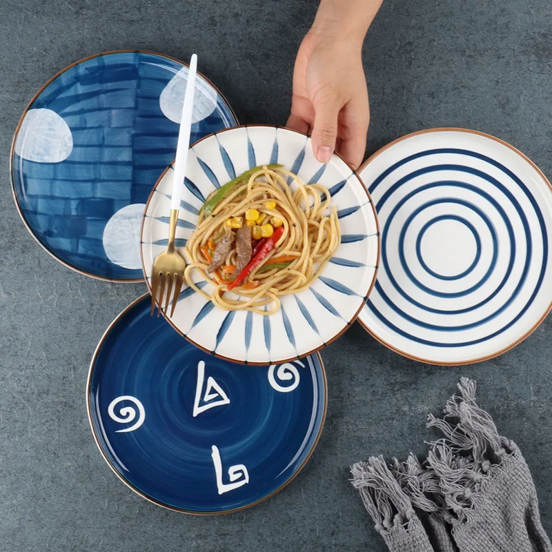 FANCITY Japanese tableware hand-painted ceramic plate creative retro home dinner plate underglaze color western food plate steak
FANCITY Japanese tableware hand-painted ceramic plate creative retro home dinner plate underglaze color western food plate steak