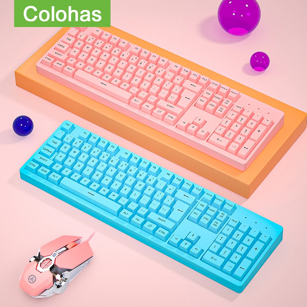 USB Проводная игровая клавиатура с подсветкой PC Gamer 104 Keycaps Механическая для