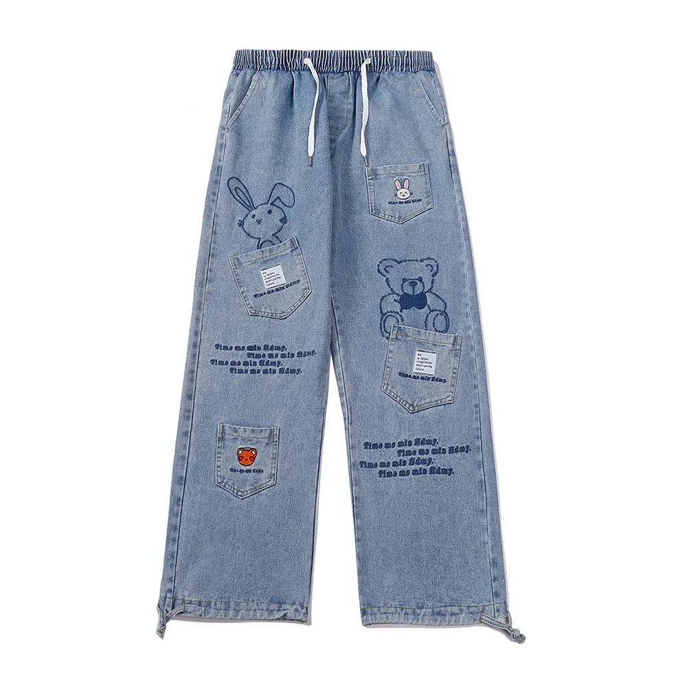 Pockets Designer Harajuku 2021 Winter Fashion Blue Jeans Woman Denim Trousers Japanese Cartoon Streetwear Women Wide Leg Jeans
Pockets Designer Harajuku 2021 Winter Fashion Blue Jeans Woman Denim Trousers Japanese Cartoon Streetwear Women Wide Leg Jeans