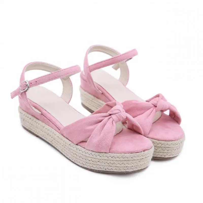 2021 Summer Wedges Heel Bow Platform Sandals Women Straw Heel Student Shoes
2021 Summer Wedges Heel Bow Platform Sandals Women Straw Heel Student Shoes