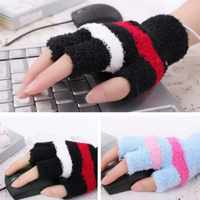 Unisex Winter USB Heated Fingerless Gloves Fuzzy Plush Striped Heating Mittens X7JB
Unisex Winter USB Heated Fingerless Gloves Fuzzy Plush Striped Heating Mittens X7JB