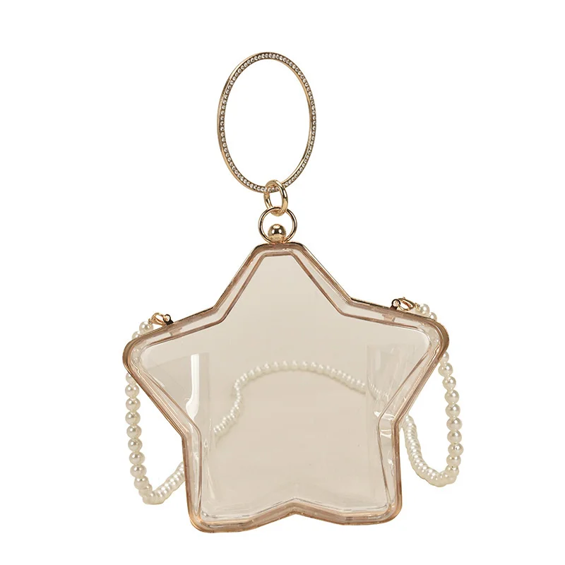 2022 Japan And Korean Style Color Transparent Box Acrylic Art Ring Wristlets Bag Solid Color Chain Pearl Strap Shoulder Bag
2022 Japan And Korean Style Color Transparent Box Acrylic Art Ring Wristlets Bag Solid Color Chain Pearl Strap Shoulder Bag
