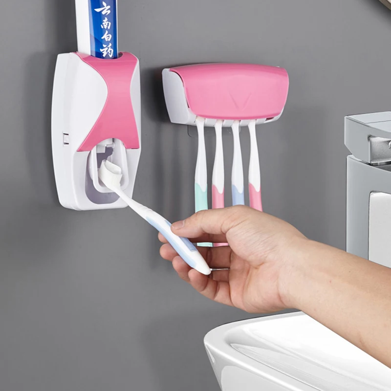 Toothpaste Automatic Dispenser Toothbrush Holder Wall Mount Dust-proof Wall Mount Storage Rack Set Squeezer Bathroom Accessories
Toothpaste Automatic Dispenser Toothbrush Holder Wall Mount Dust-proof Wall Mount Storage Rack Set Squeezer Bathroom Accessories