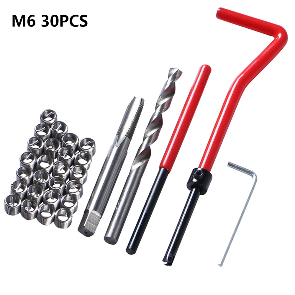 Tap Wrench Cutter Repair Kit Hand Tools Red Thread Wire Insert Stainless Steel Small Wrench Repairing Tool Kit 30Pcs M5/M6/M8
Tap Wrench Cutter Repair Kit Hand Tools Red Thread Wire Insert Stainless Steel Small Wrench Repairing Tool Kit 30Pcs M5/M6/M8