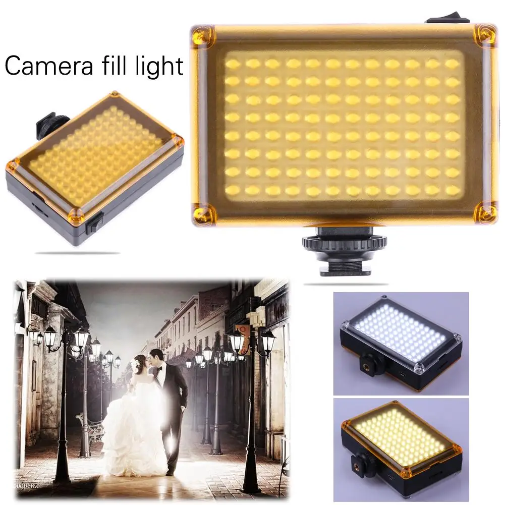

96 LED Phone Video Light 3200K/5500K On Camera Photo Studio Lighting Hot Shoe Fill Light Lamp for Smartphone DSLR SLR Camera