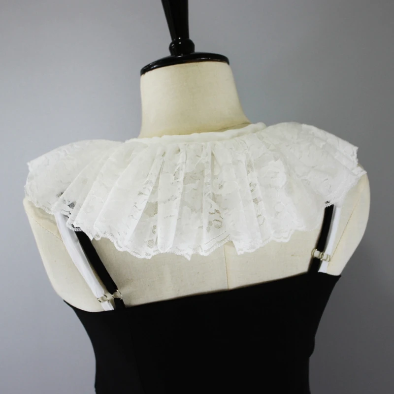 Pleated Floral Lace Faux Collar Shawl Half Shirt Ribbon Bow Neck Warmer Capelet M68C
Pleated Floral Lace Faux Collar Shawl Half Shirt Ribbon Bow Neck Warmer Capelet M68C