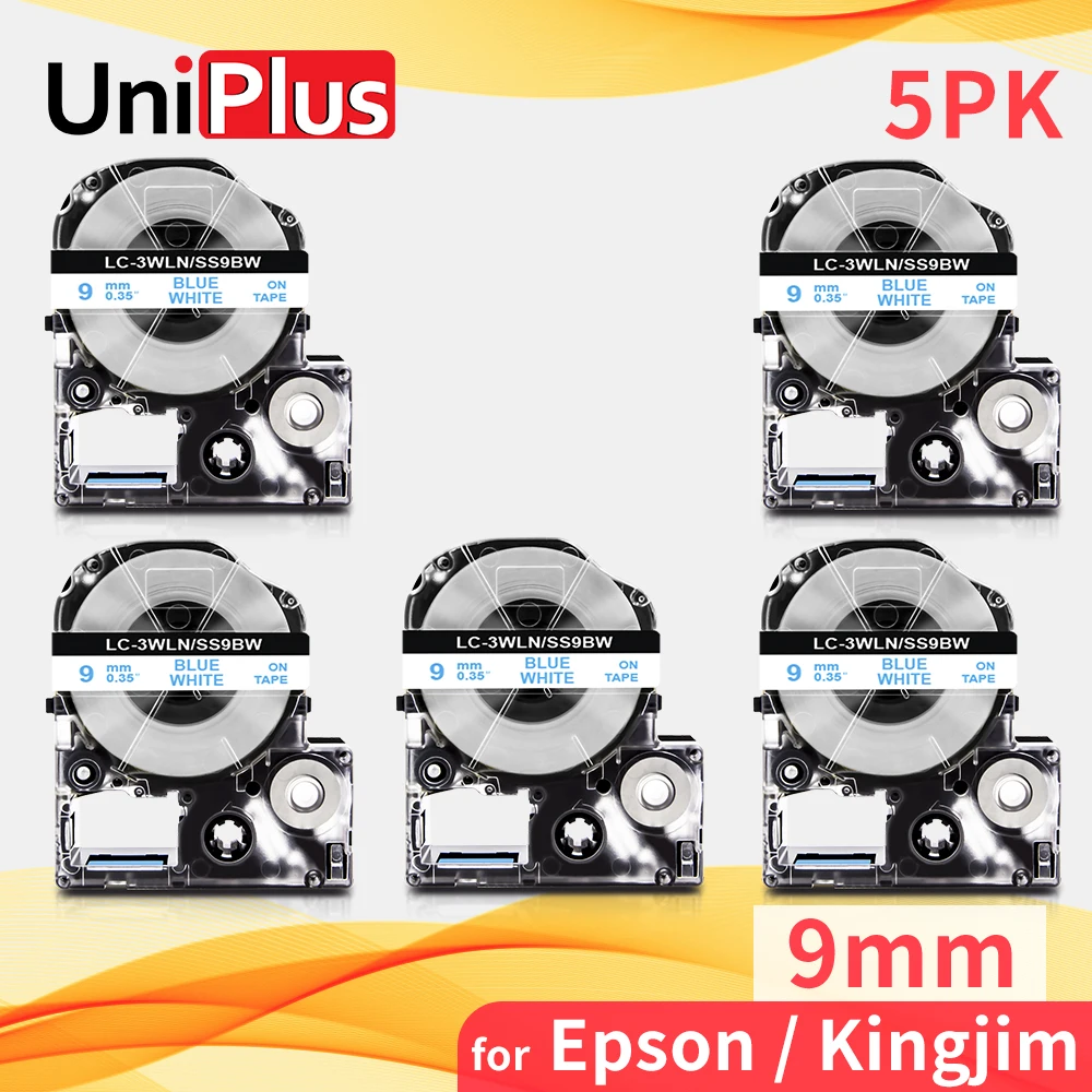 Лента для этикеток UniPlus, 5 рулонов, 3/8 дюйма, совместимая с Epson SS9BW, сине-белая, картридж для печати этикеток, для принтера этикеток Kingjim Epson, LW400, ...
Лента для этикеток UniPlus, 5 рулонов, 3/8 дюйма, совместимая с Epson SS9BW, сине-белая, картридж для печати этикеток, для принтера этикеток Kingjim Epson, LW400, ...