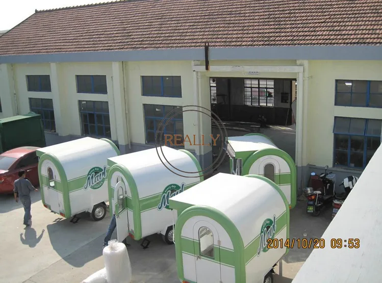 Customized 3.6m stainless steel gas fast food truck tricycle cart for sale