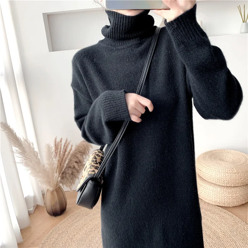 Knit Dress Autumn sweaters Dresses Women fashion Turtleneck Long Sleeve Solid Elastic knitted Dress Elegant Dress
Knit Dress Autumn sweaters Dresses Women fashion Turtleneck Long Sleeve Solid Elastic knitted Dress Elegant Dress
