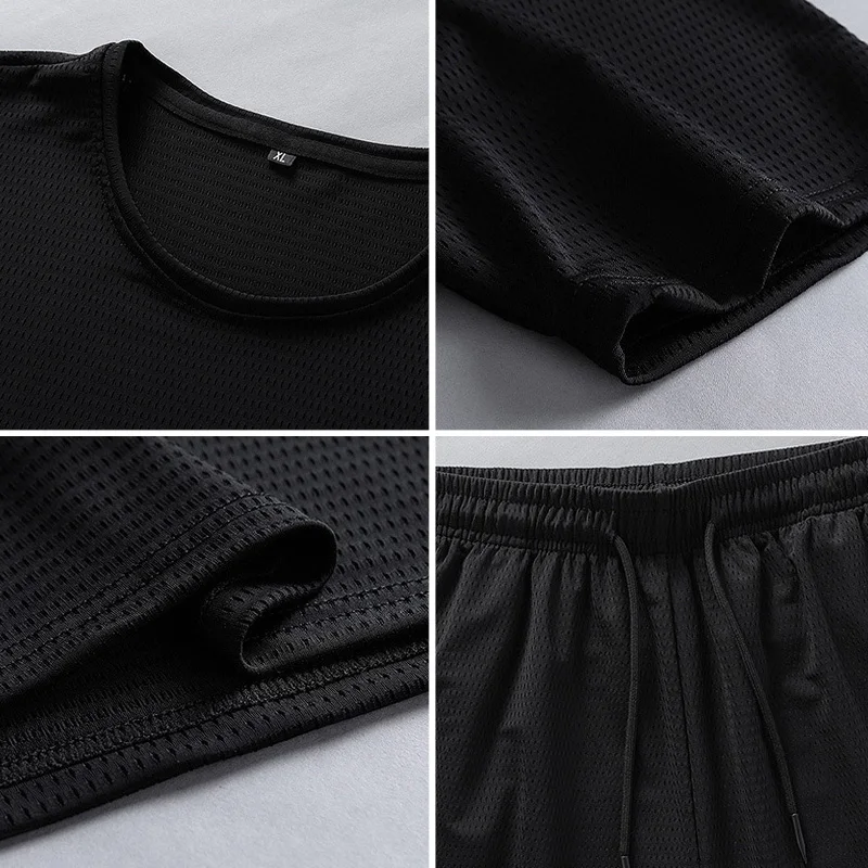 NEW Running Set Men's Summer Ice Silk Casual Quick-drying T-shirts Jogging Shorts Air Conditioner Short Sleeve Tracksuit L-5XL
NEW Running Set Men's Summer Ice Silk Casual Quick-drying T-shirts Jogging Shorts Air Conditioner Short Sleeve Tracksuit L-5XL