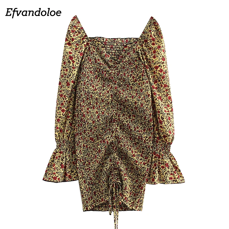 Женское винтажное облегающее платье на шнуровке, эластичное мини-платье с длинным рукавом, квадратным вырезом и цветочным принтом, 2021
Женское винтажное облегающее платье на шнуровке, эластичное мини-платье с длинным рукавом, квадратным вырезом и цветочным принтом, 2021