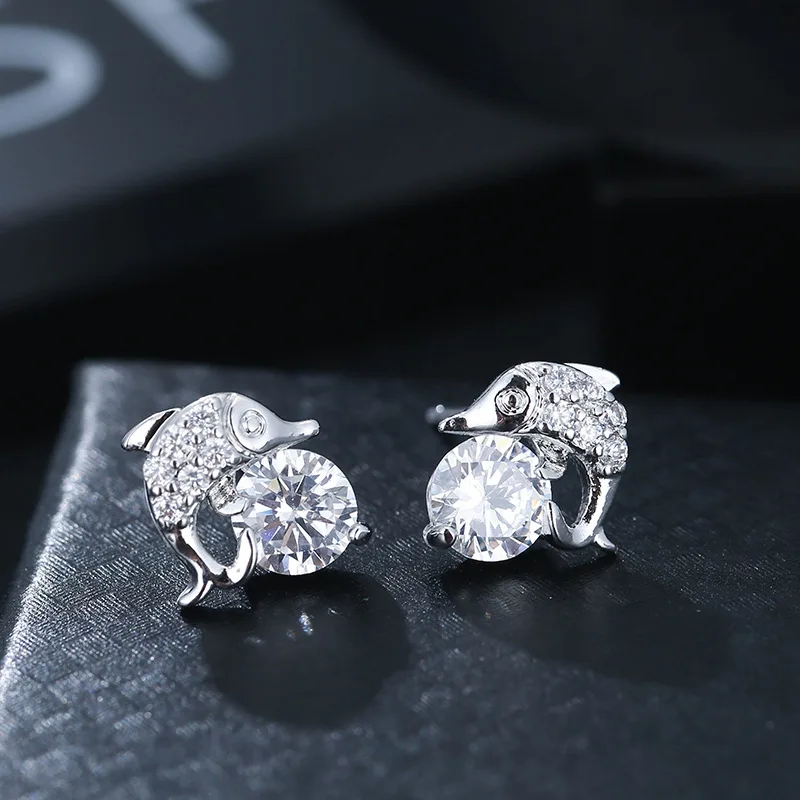 Creative Fish Dolphin Earrings Zircon Copper Stud earrings Animal Earring Women's Earrings Piercing Jewelry Earrings
Creative Fish Dolphin Earrings Zircon Copper Stud earrings Animal Earring Women's Earrings Piercing Jewelry Earrings