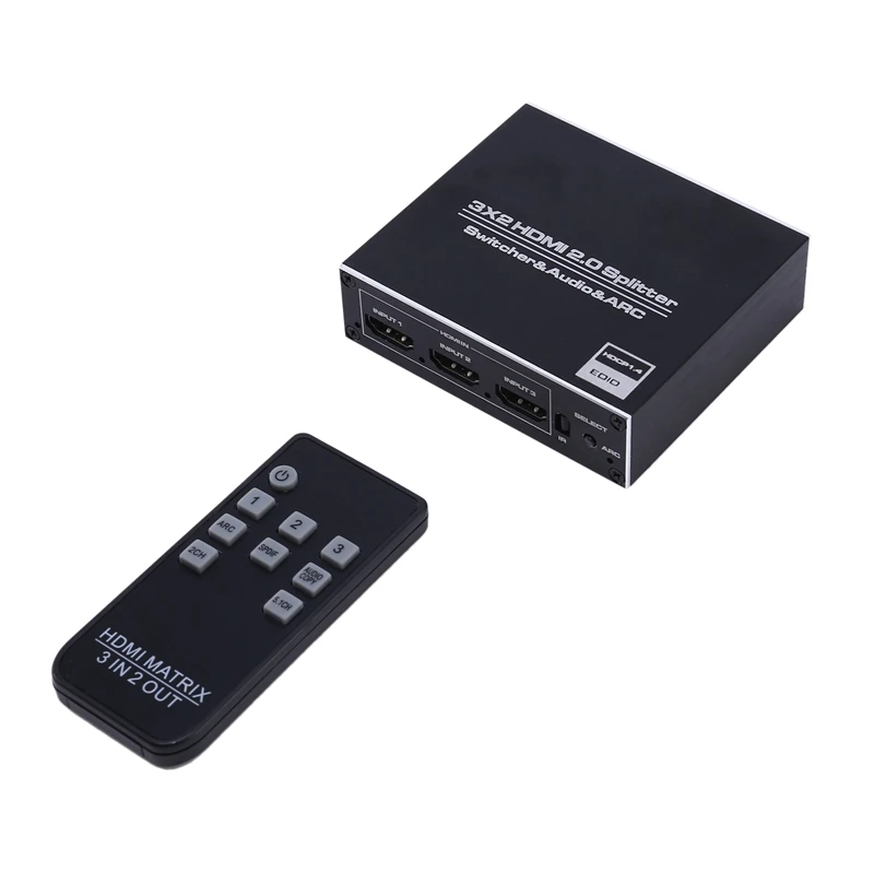 HDMI матрица 3 в 2 выключателя 2,0 4K 60 Гц HDR 3X2 аудио экстрактор ARC Dolby звук для HDTV PS3 PS4 проектор, US вилка
HDMI матрица 3 в 2 выключателя 2,0 4K 60 Гц HDR 3X2 аудио экстрактор ARC Dolby звук для HDTV PS3 PS4 проектор, US вилка