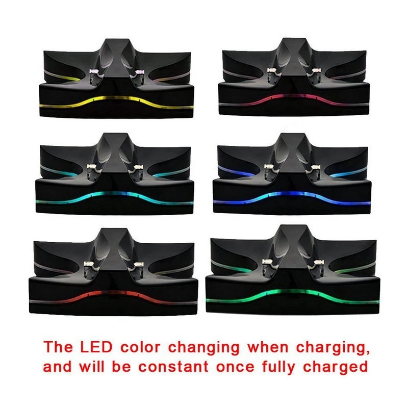 Controllers Charger Stand for PS4 Controller DC 5V Dual Stand LED Colorful Fast Charging Dock Station for PS4
Controllers Charger Stand for PS4 Controller DC 5V Dual Stand LED Colorful Fast Charging Dock Station for PS4